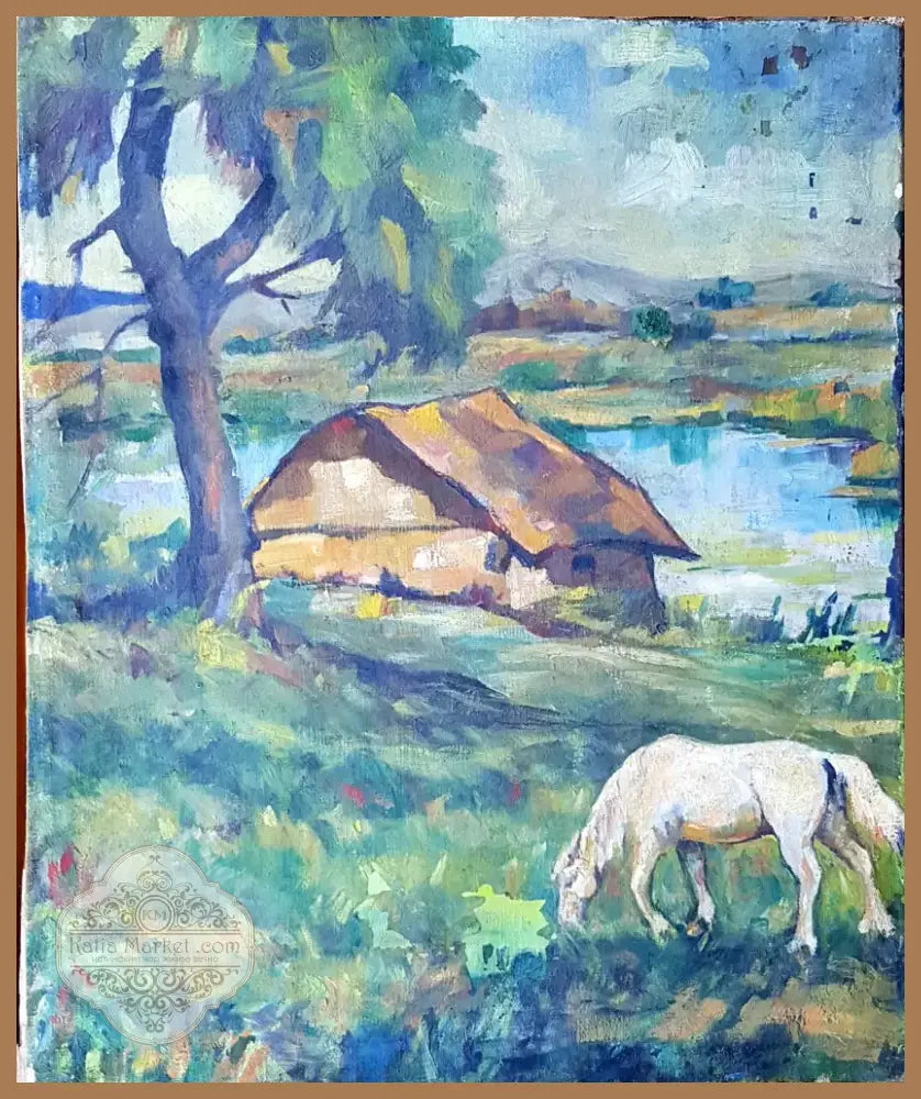 Пейзаж с кон - Картина