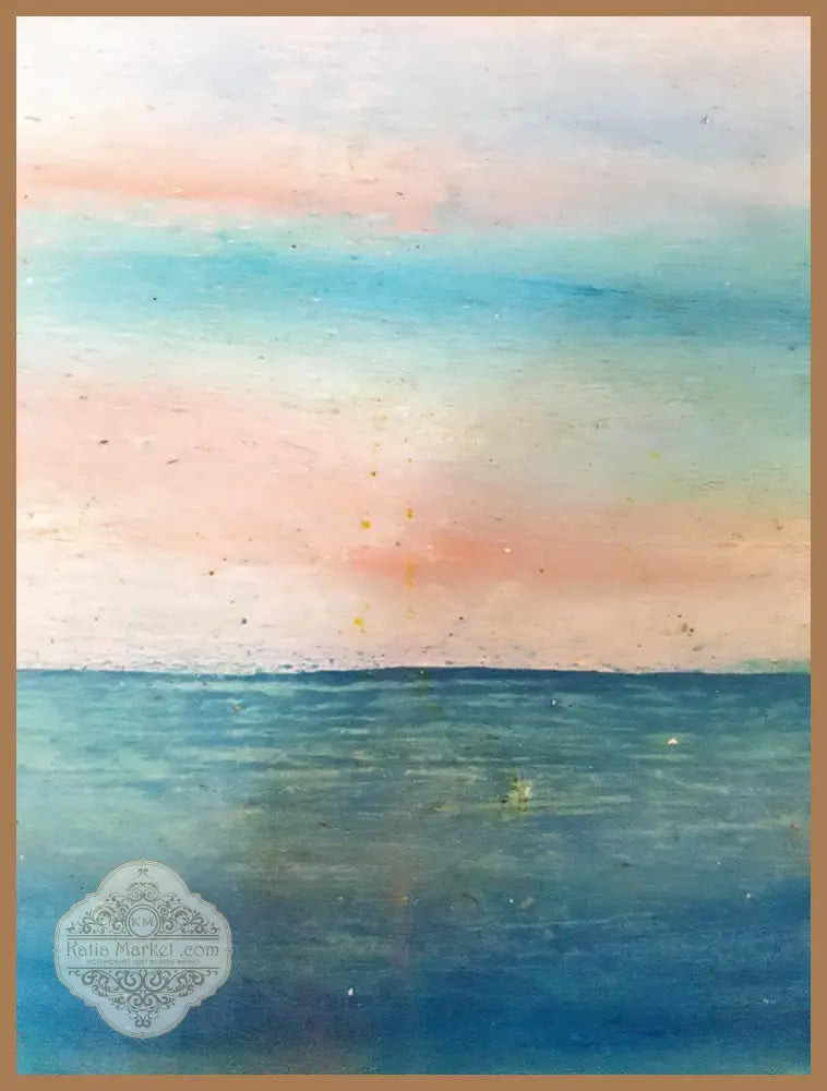 Пейзаж с морски скали, масло от неизвестен автор (1074) - Картина