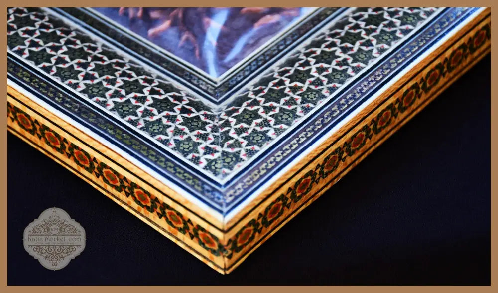 Персийски меден релеф в рамка ’хатам’ - antique