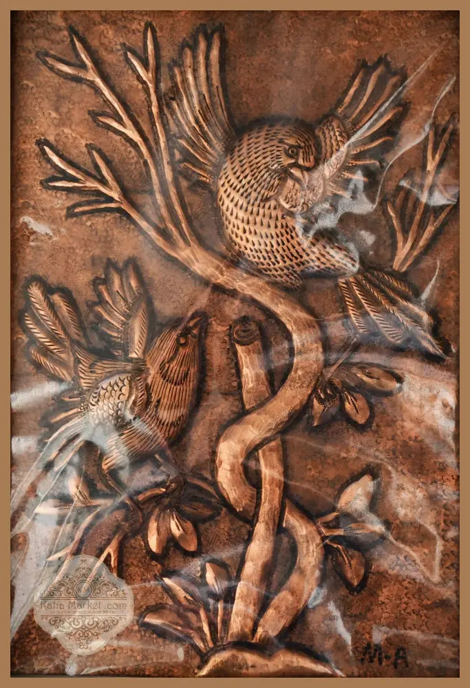 Персийски меден релеф в рамка ’хатам’ - antique