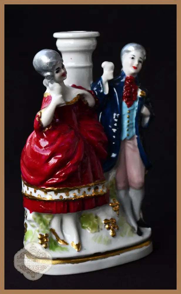 Порцеланова двойна фигура ’Галантна сцена’ - Lippelsdorf - antique