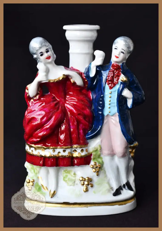 Порцеланова двойна фигура ’Галантна сцена’ - Lippelsdorf - antique