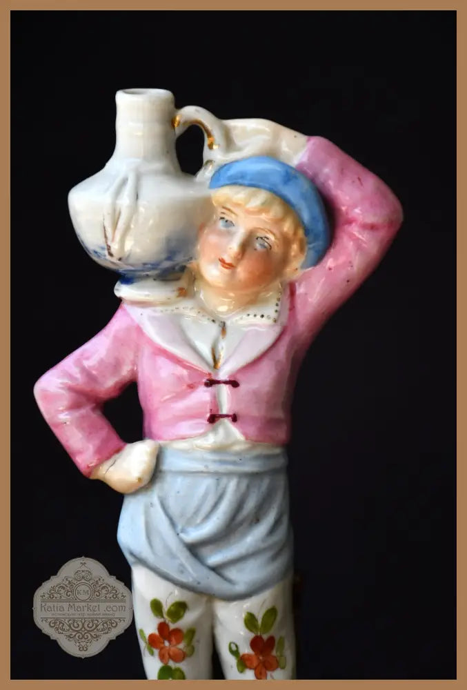 Порцеланова фигура ’Момче със стомна’ - antique