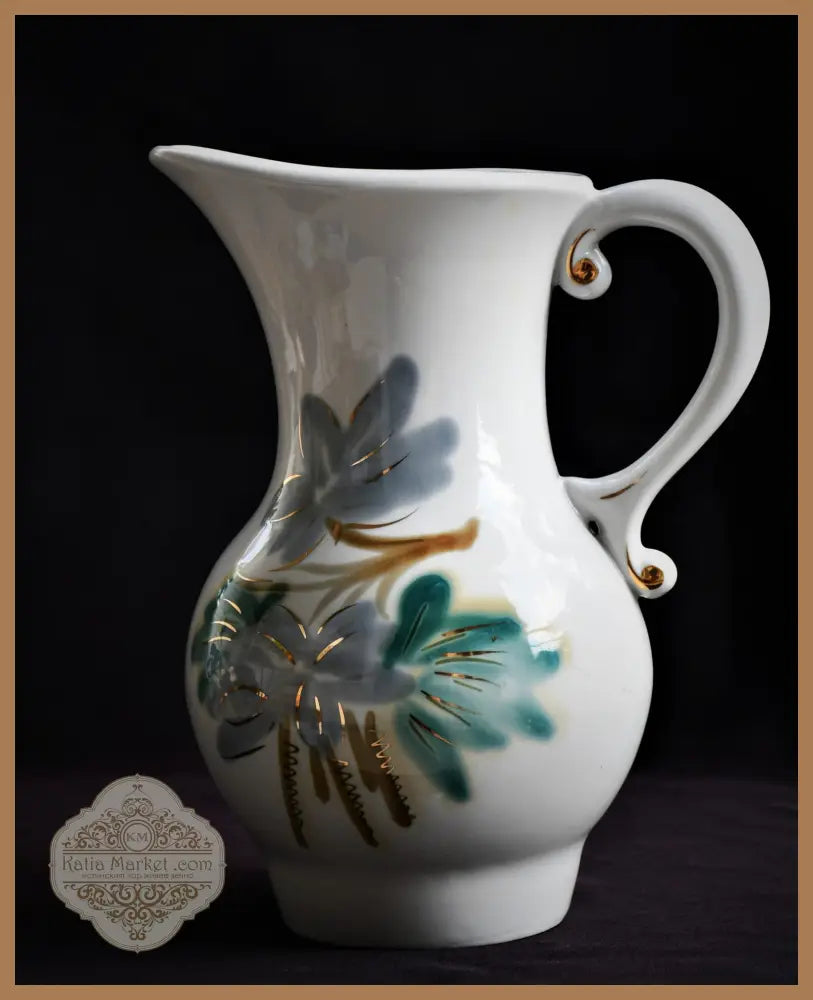 Порцеланова кана СССР ръчно рисувана - antique