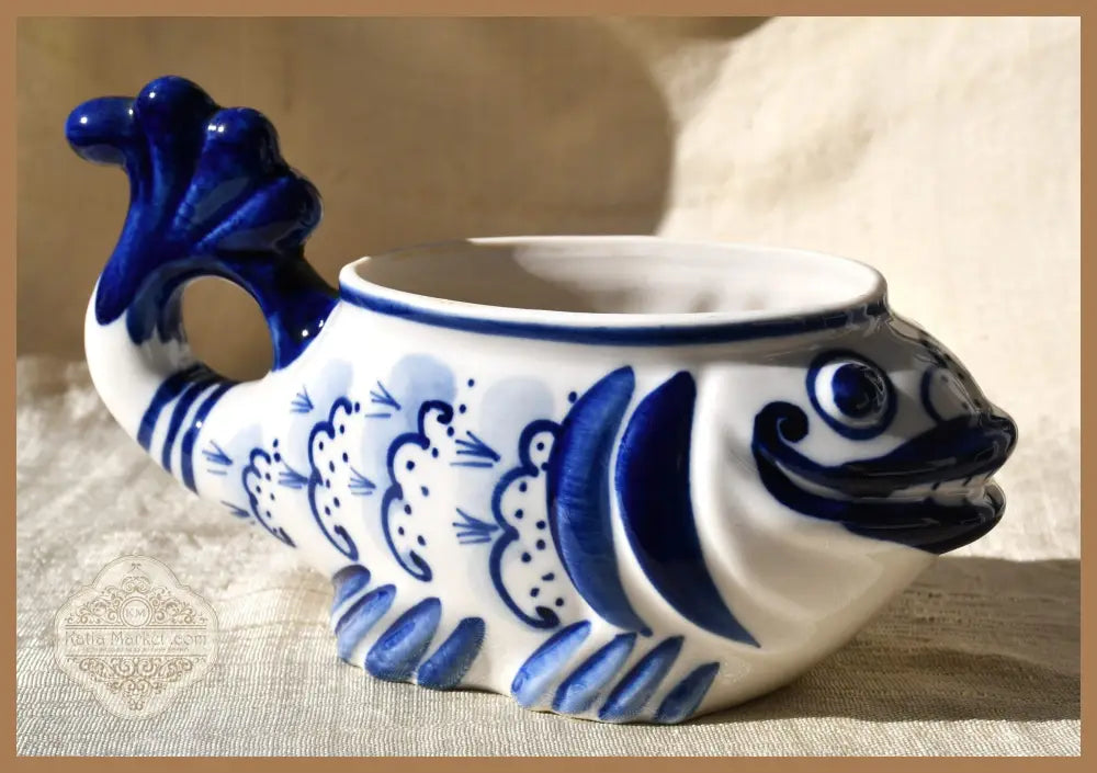 Порцеланова риба на Гжел - antique