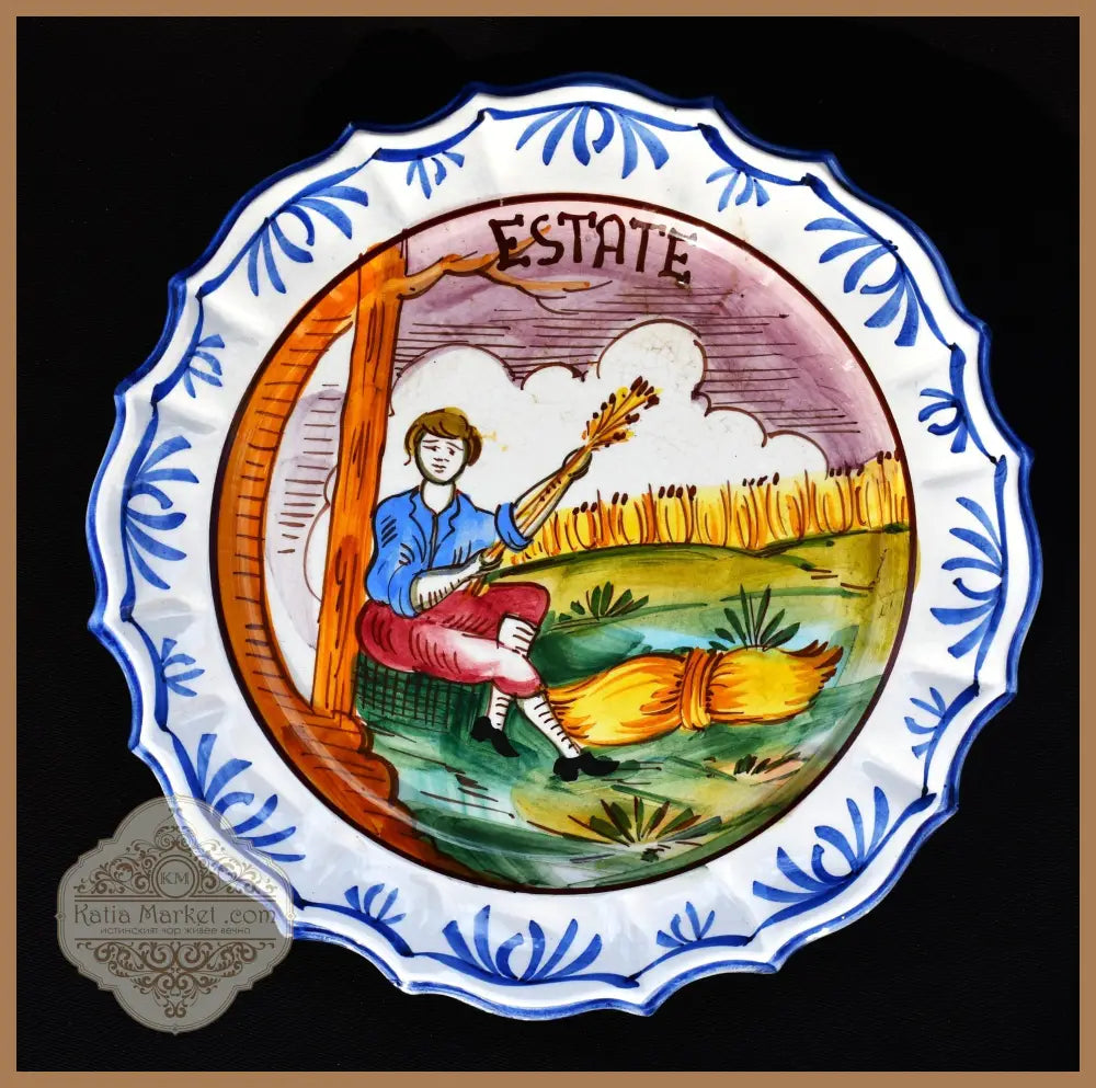 Ръчно рисувана чиния - Bassano - antique