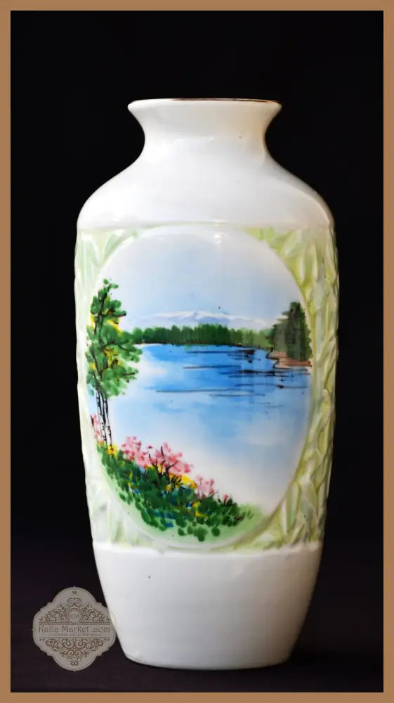 Ръчно рисувана порцеланова ваза - antique