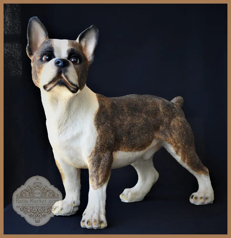Реалистична скулптура на Boston Terrier - antique