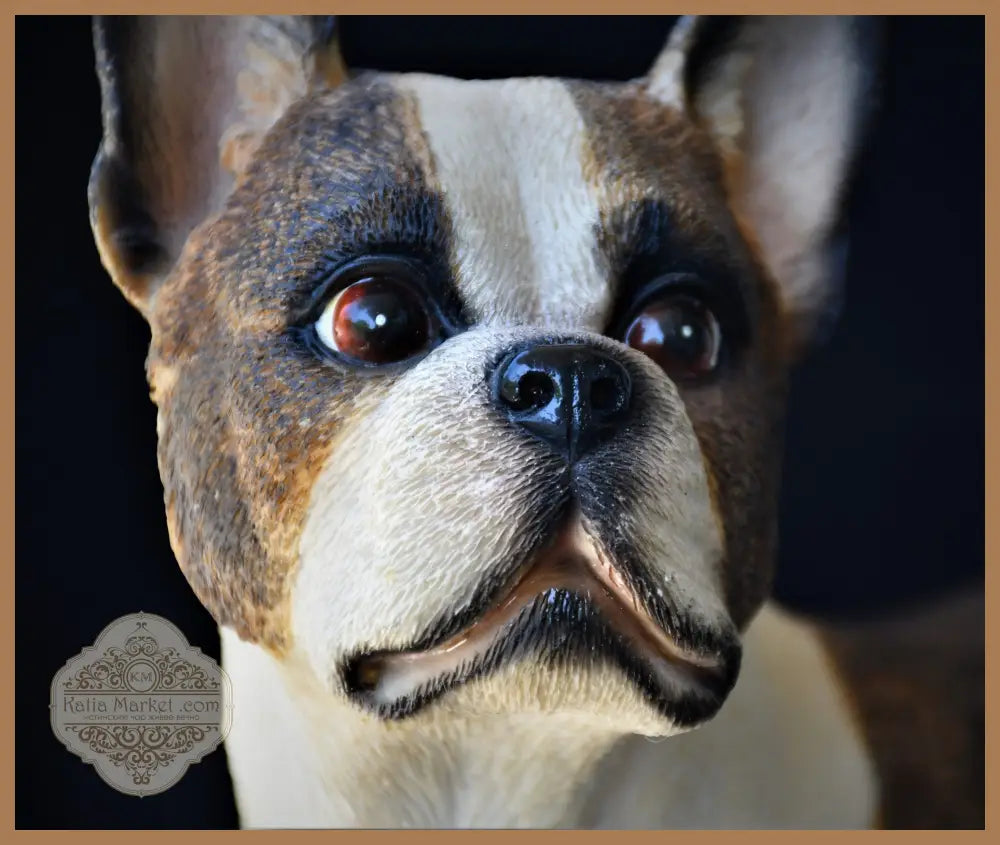Реалистична скулптура на Boston Terrier - antique