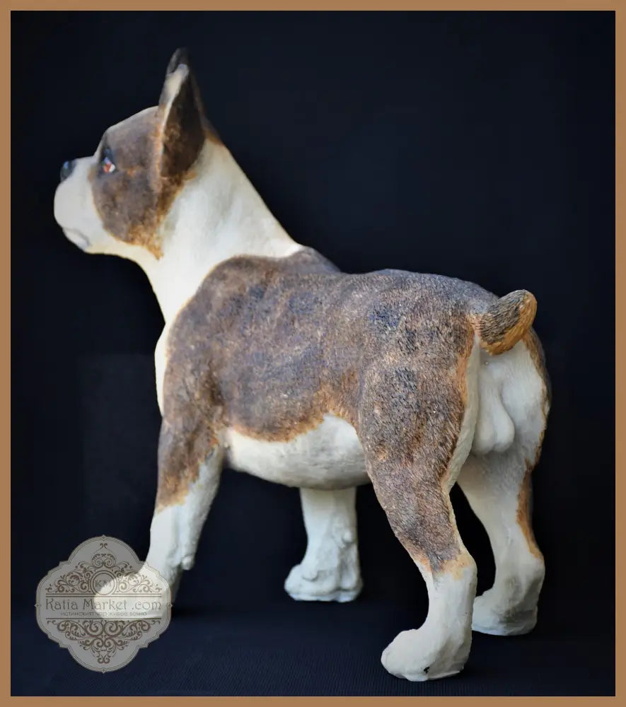 Реалистична скулптура на Boston Terrier - antique
