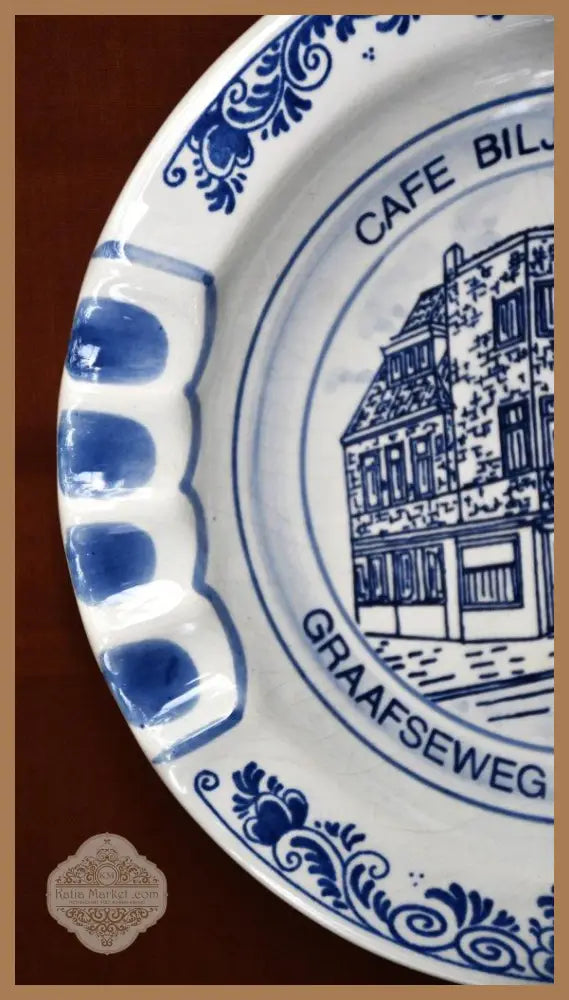 Рекламен пепелник на Delft Blue. Винтидж. - antique