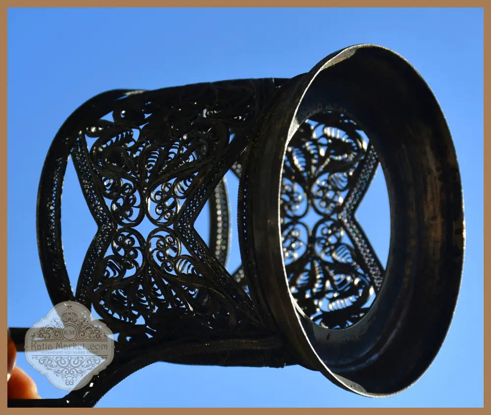 Съветски посребрен филигранен подстаканник с оригинална чаша - antique
