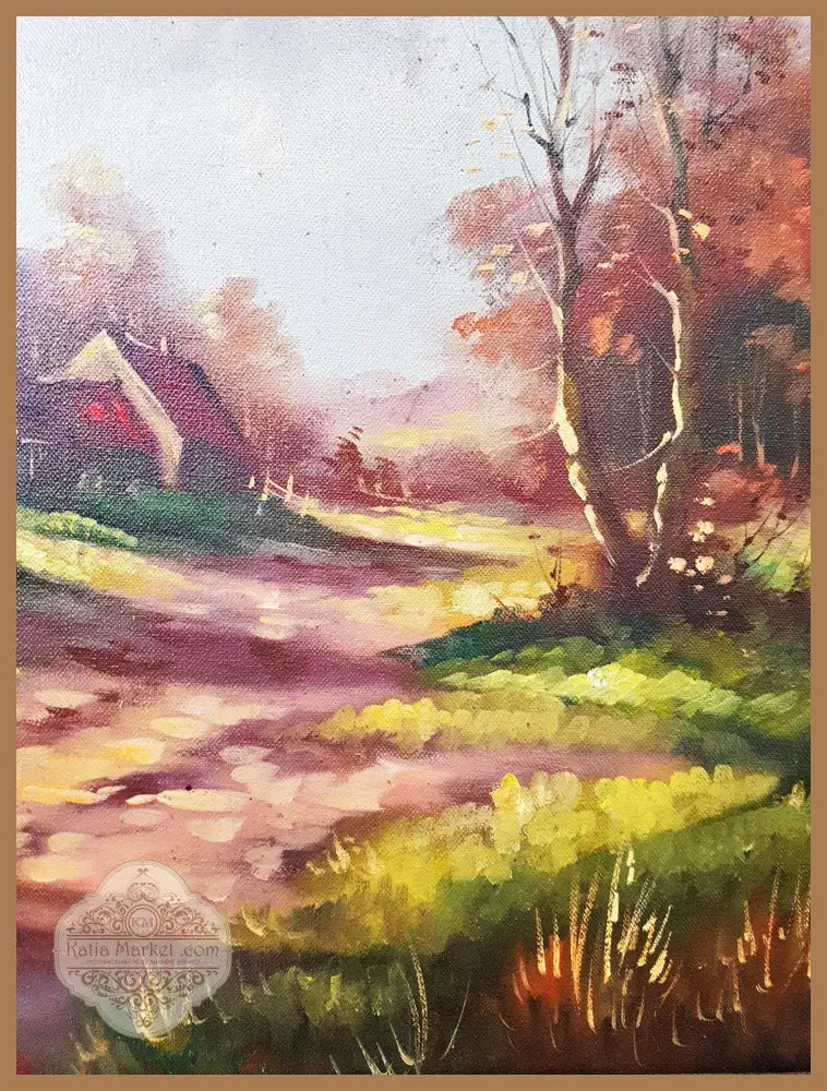 Селски пейзаж- масло от A. Fraipont - A. Fraipont - Картина