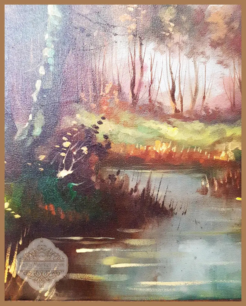 Селски пейзаж- масло от A. Fraipont - A. Fraipont - Картина