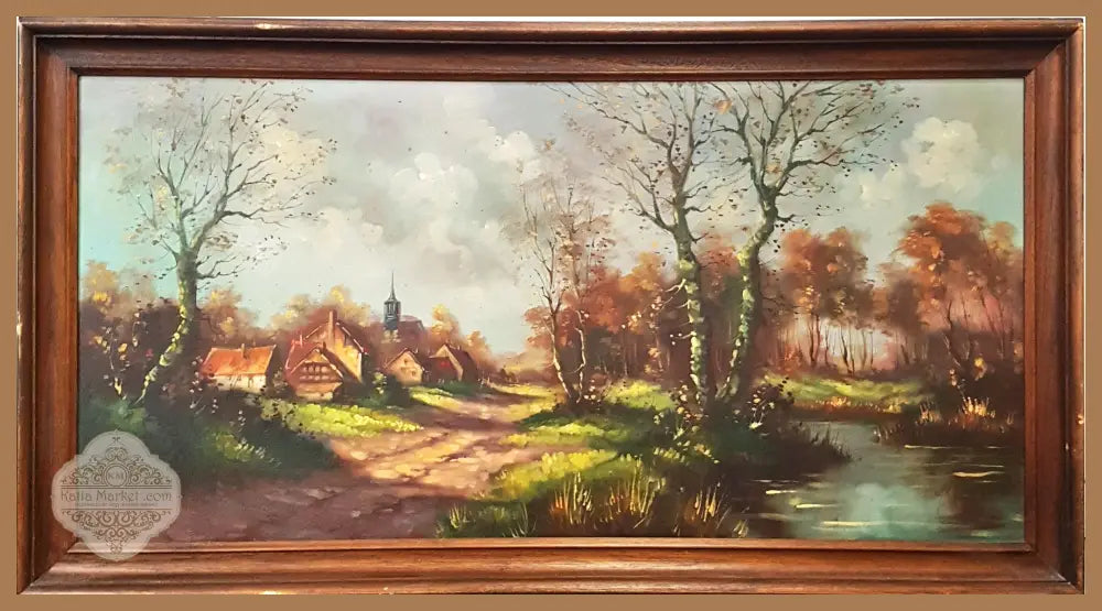 Селски пейзаж- масло от A. Fraipont - A. Fraipont - Картина
