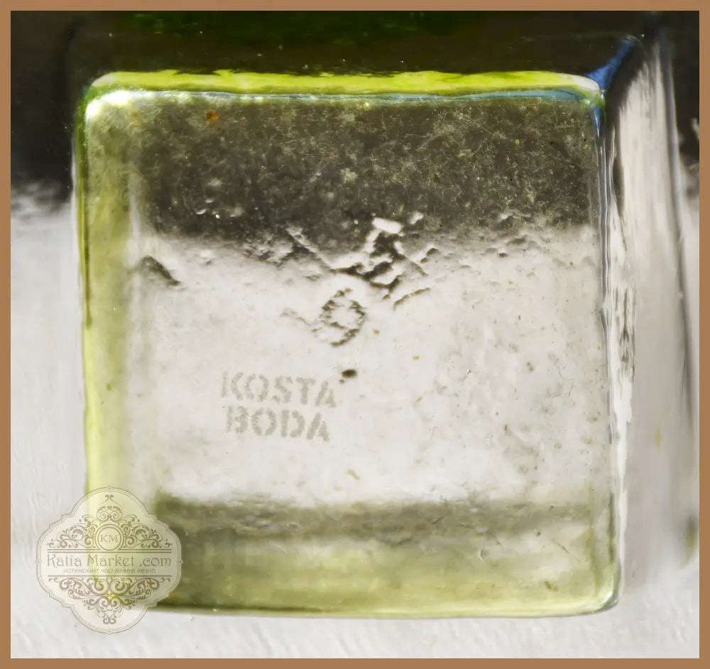 Сет от два авторски свещника на Anna Ehrner - ’Brick’ за Kosta Boda - Декоративно изкуство