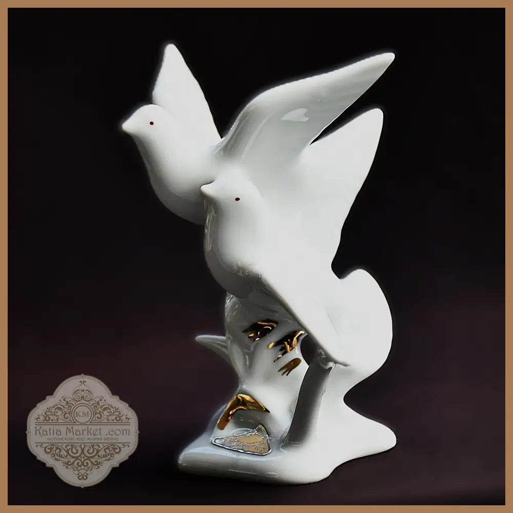 Скулптурна група ’Гълъби’ - порцелан Винтидж - Декоративно изкуство