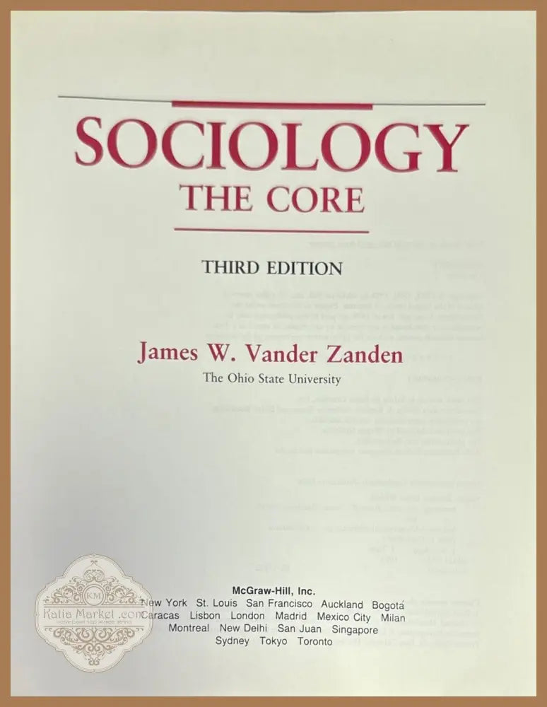 Sociology the core - James W. Vander Zanden - Книги
