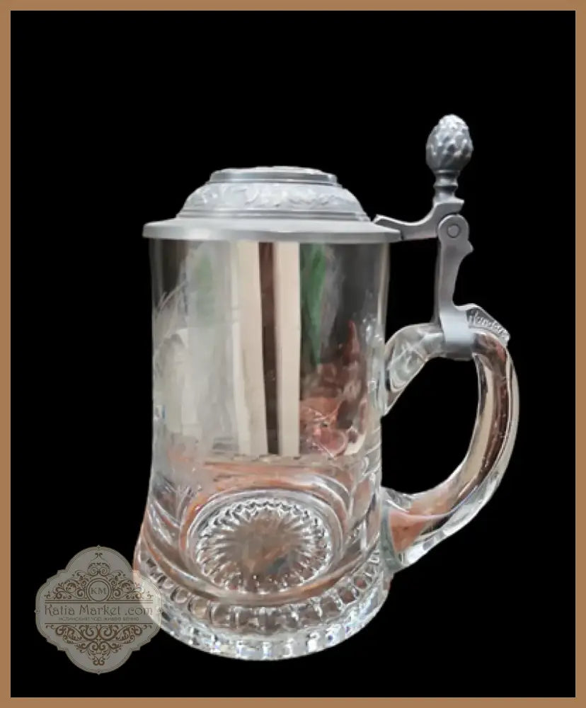 Стъклена халба с капак,вместимост 250mL (487)