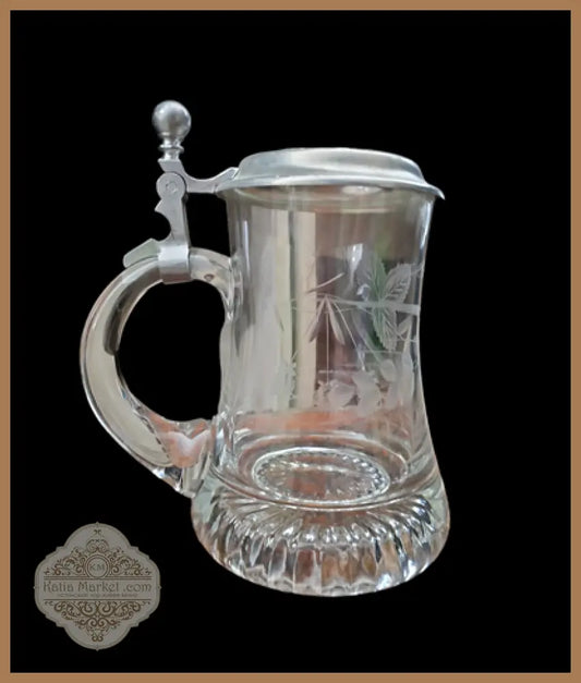 Стъклена халба с капак,вместимост 250mL - antique