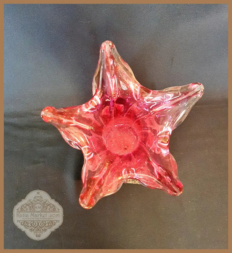 Стъклена ваза с мраморен постамент Murano - antique