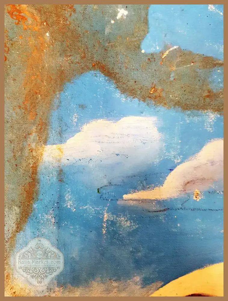 Сюрреалистична композиция с око, масло от неизвестен автор (1189) - Картина