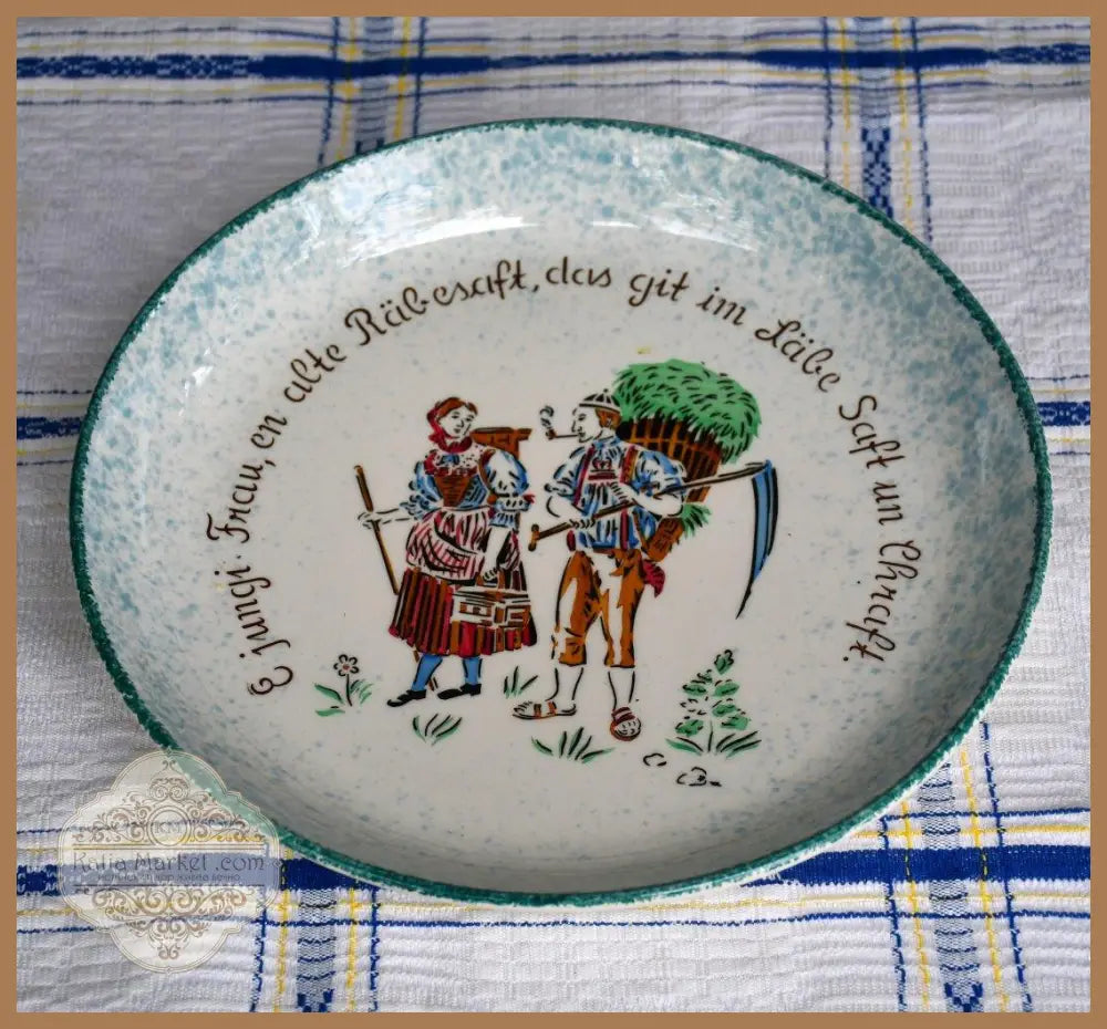 Швейцарска колекционна чиния на VSK USC. Ръчно рисувана. - antique