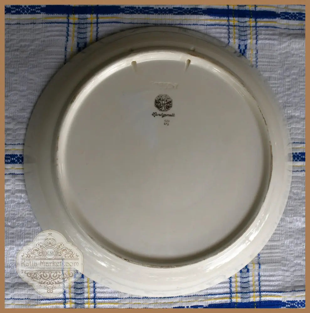 Швейцарска колекционна чиния на VSK USC. Ръчно рисувана. - antique