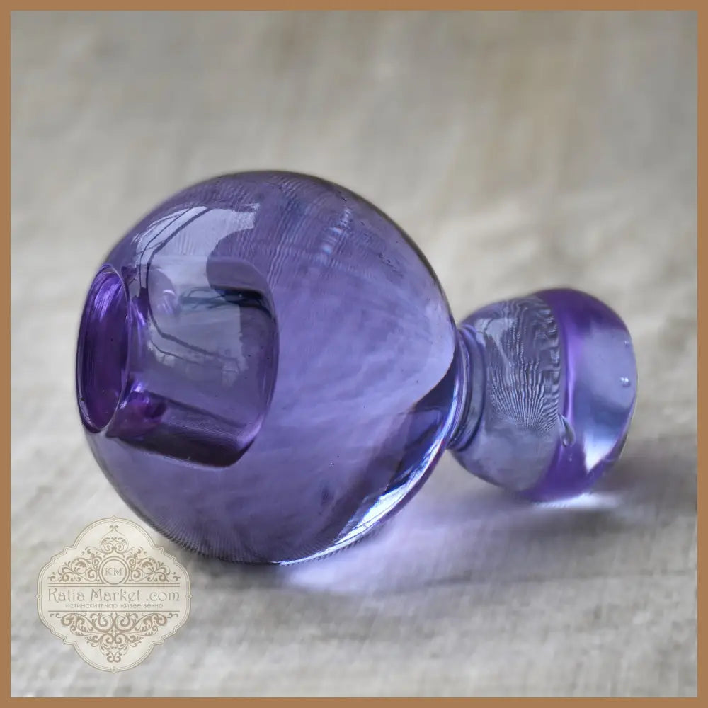 Свещник неодимиево стъкло Милослав Клингер Zelezny Brod Glasswork Чехословакия 1960-те - Стъклен свещник