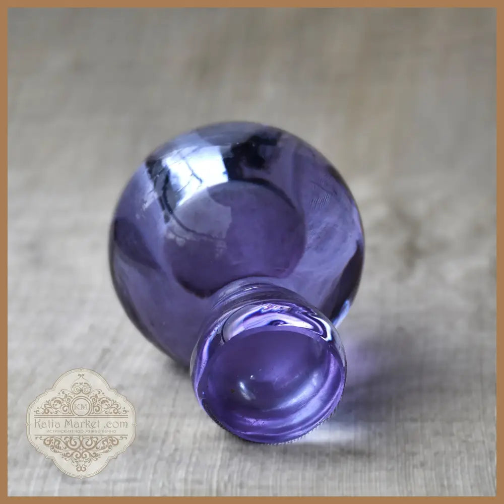 Свещник неодимиево стъкло Милослав Клингер Zelezny Brod Glasswork Чехословакия 1960-те - Стъклен свещник