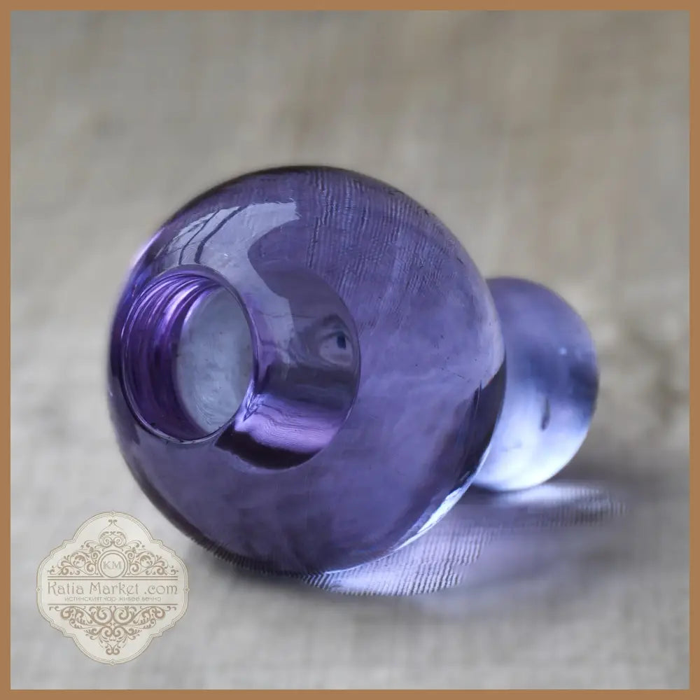 Свещник неодимиево стъкло Милослав Клингер Zelezny Brod Glasswork Чехословакия 1960-те - Стъклен свещник