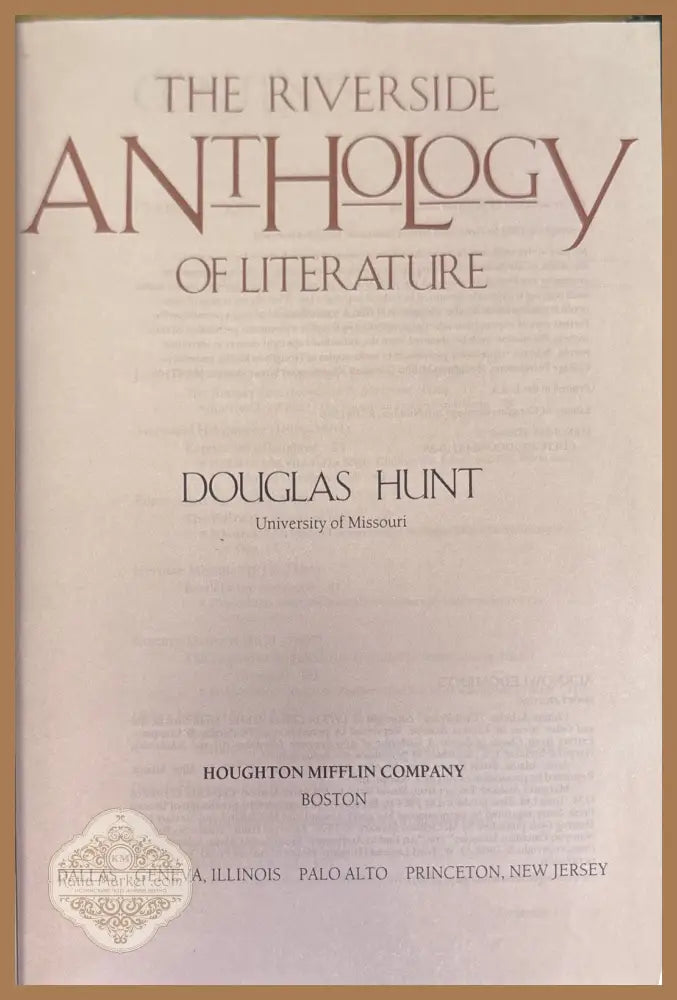 The riverside anthology of literature - Douglas Hunt - Книги