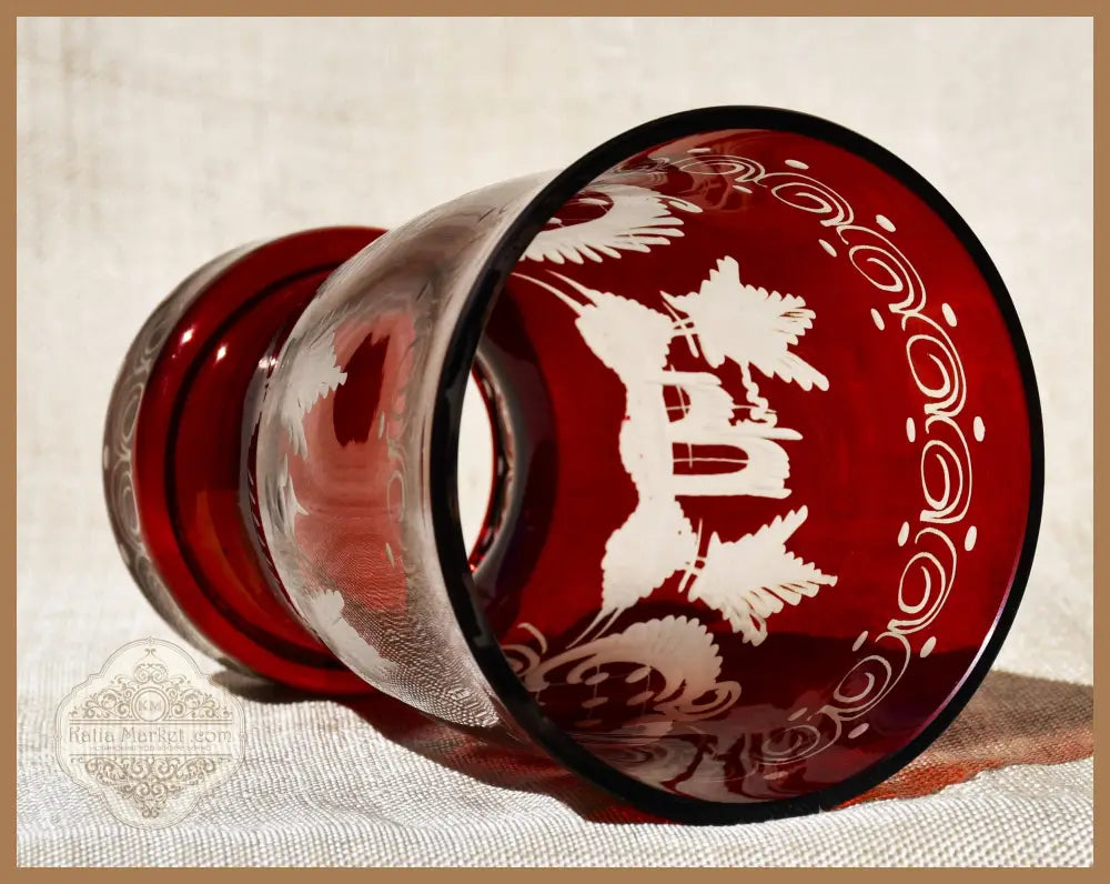 Vintage чаша Egermann - Двуслоен кристал - antique