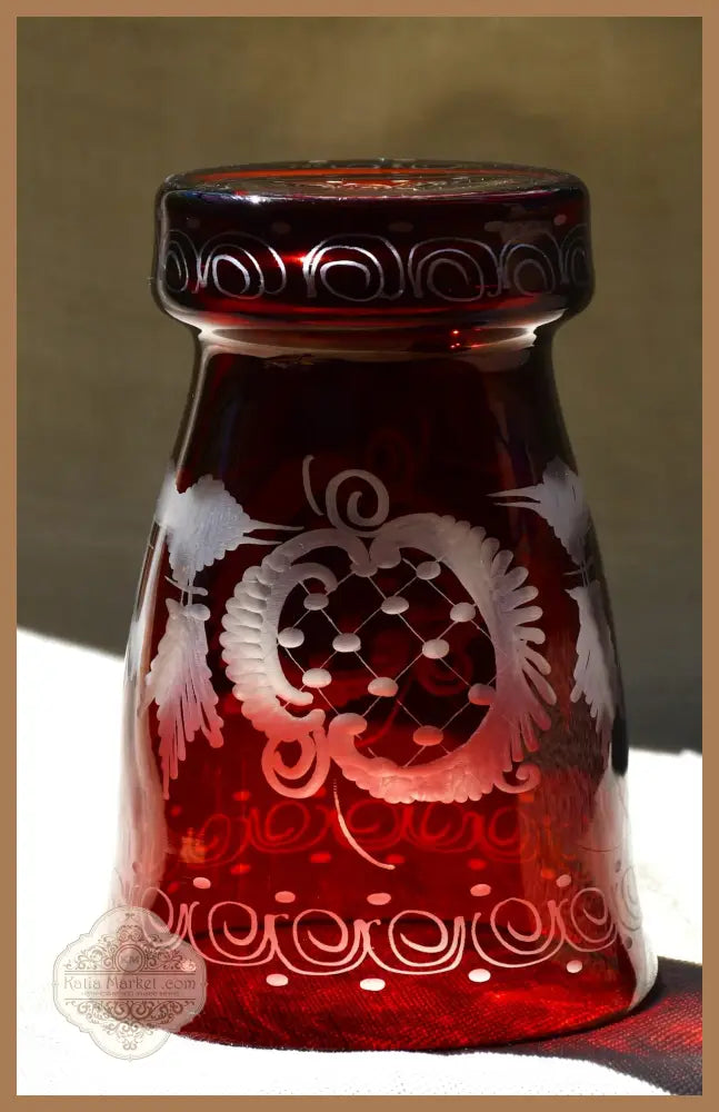 Vintage чаша Egermann - Двуслоен кристал - antique