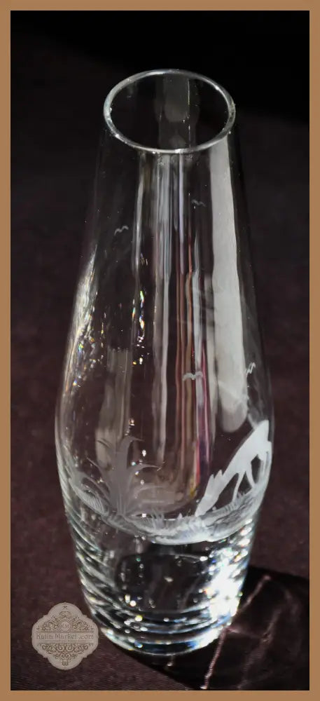Vintage ваза ’Egermann’ - Bohemia. Ръчно гравирана. - antique