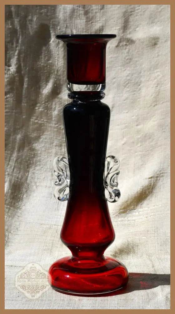 Винтидж полски art-glass свещник - antique