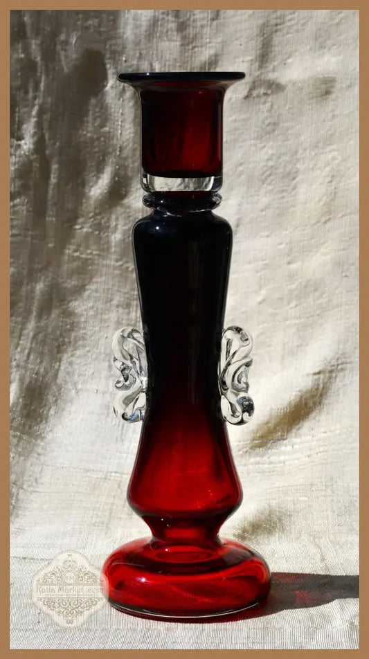 Винтидж полски art-glass свещник - antique