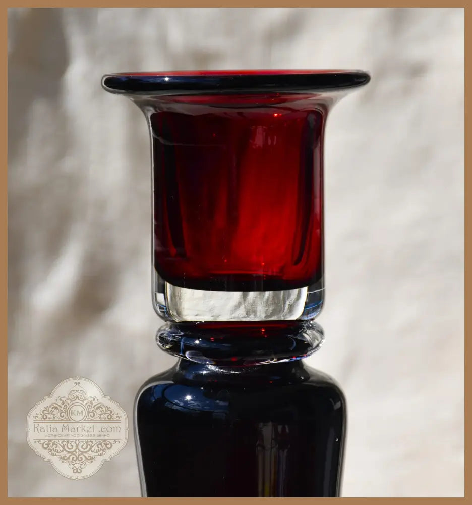 Винтидж полски art-glass свещник - antique