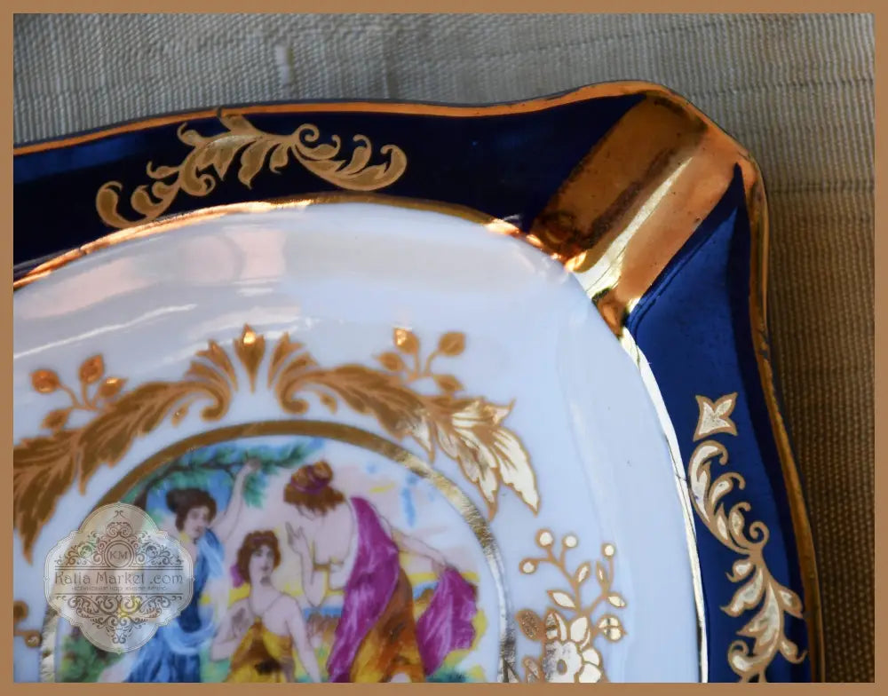 Винтидж порцеланов пепелник на ’Thun’ във виенски стил - antique