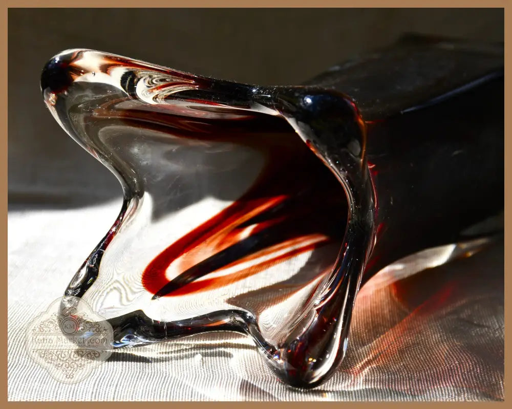 Винтидж ваза ръчно стъкло - Lux Glass Austria - antique