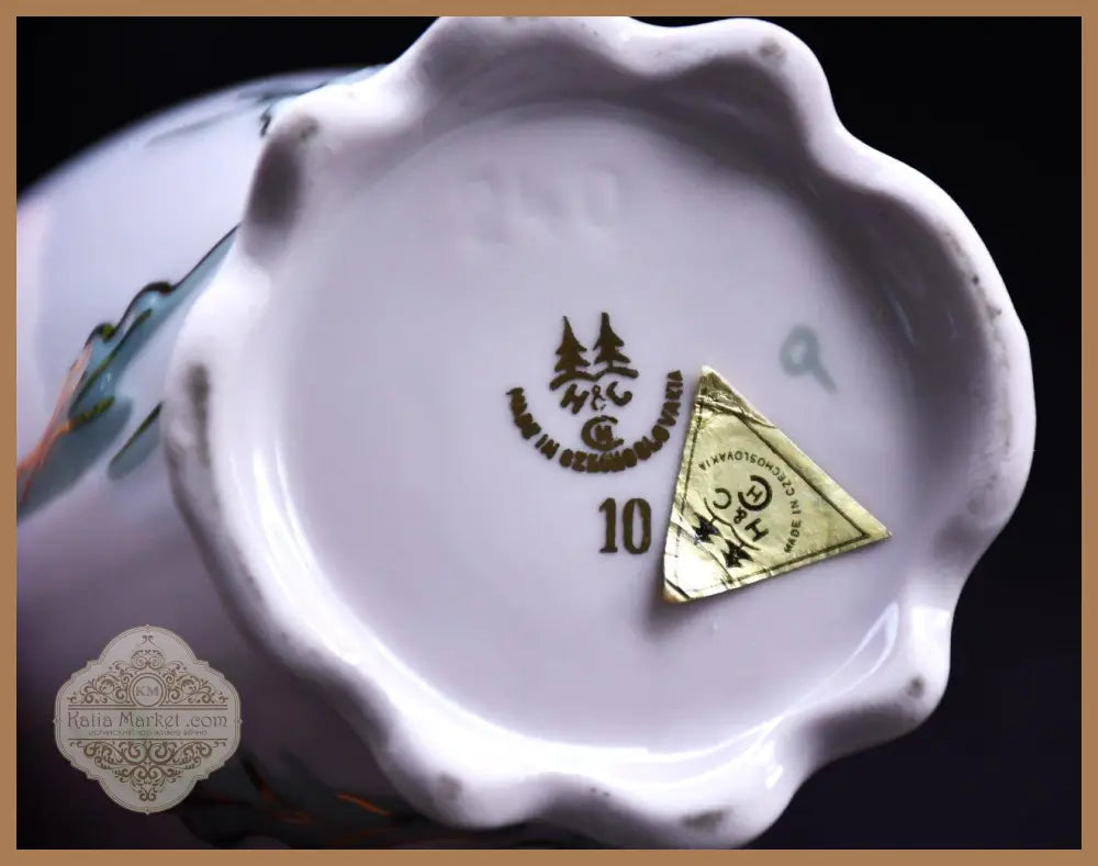 Винтидж ваза - розов порцелан ’H&C’ (Haas & Czjzek) - antique