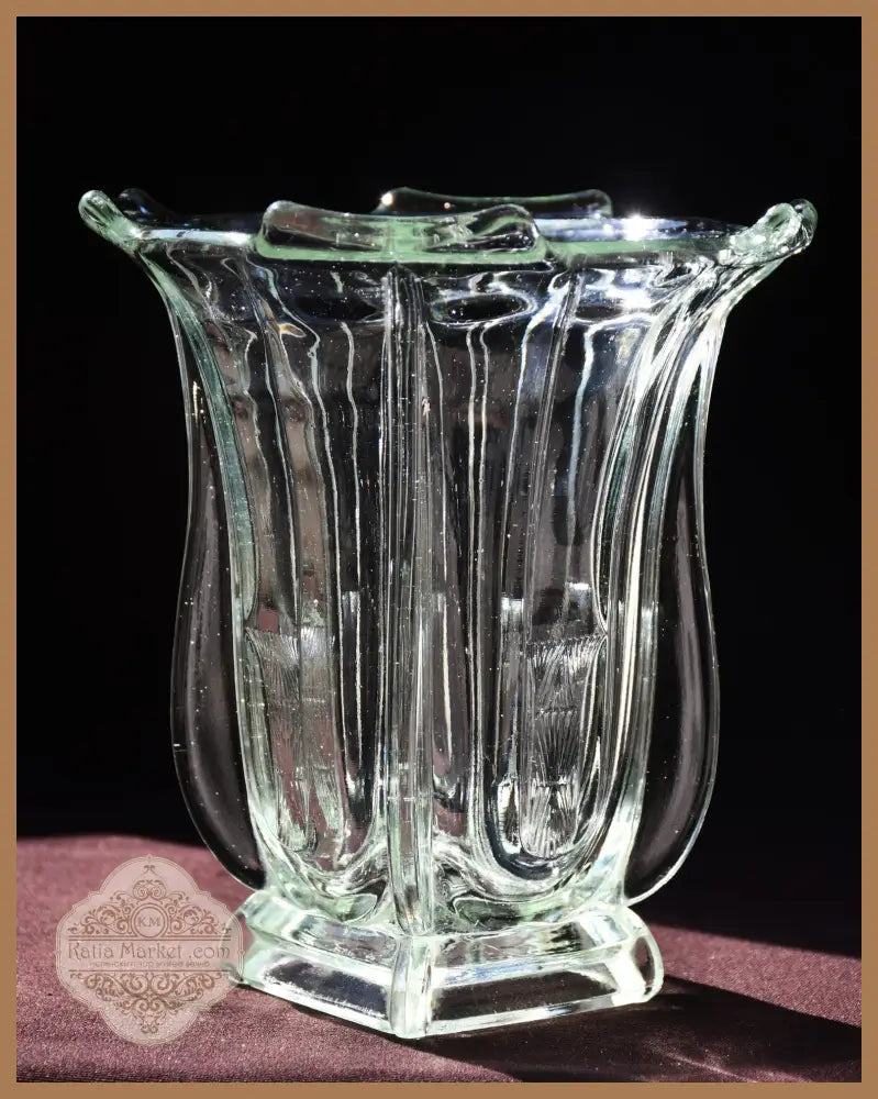 Walther Glass - модел ’ Sigrid ’ - Vintage ваза в стил Art Deco - antique