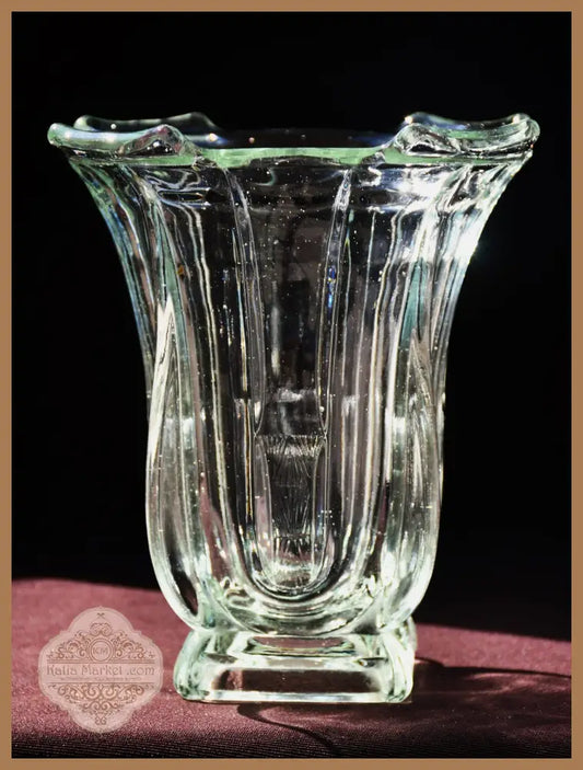 Walther Glass - модел ’ Sigrid ’ - Vintage ваза в стил Art Deco - antique