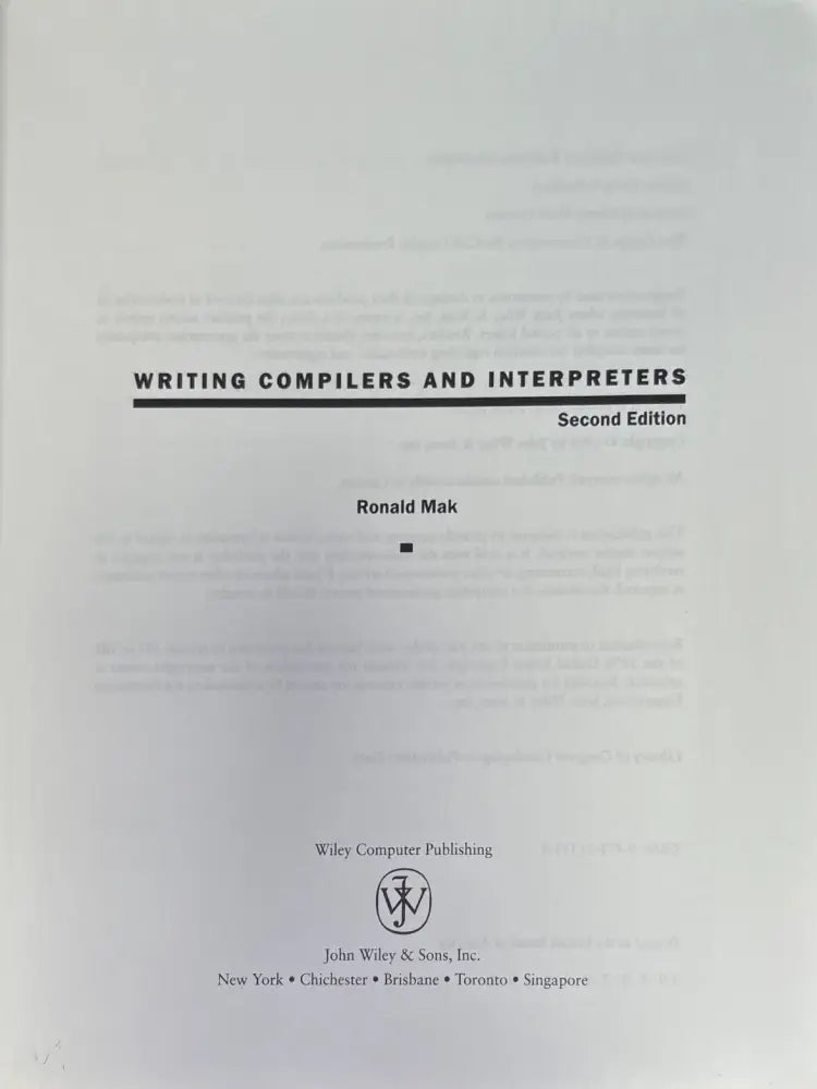 Writing Compilers and Interpreters. Second edition (375) - Книга