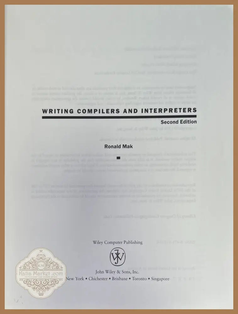 Writing Compilers and Interpreters. Second edition - Ronald Mark - Книги