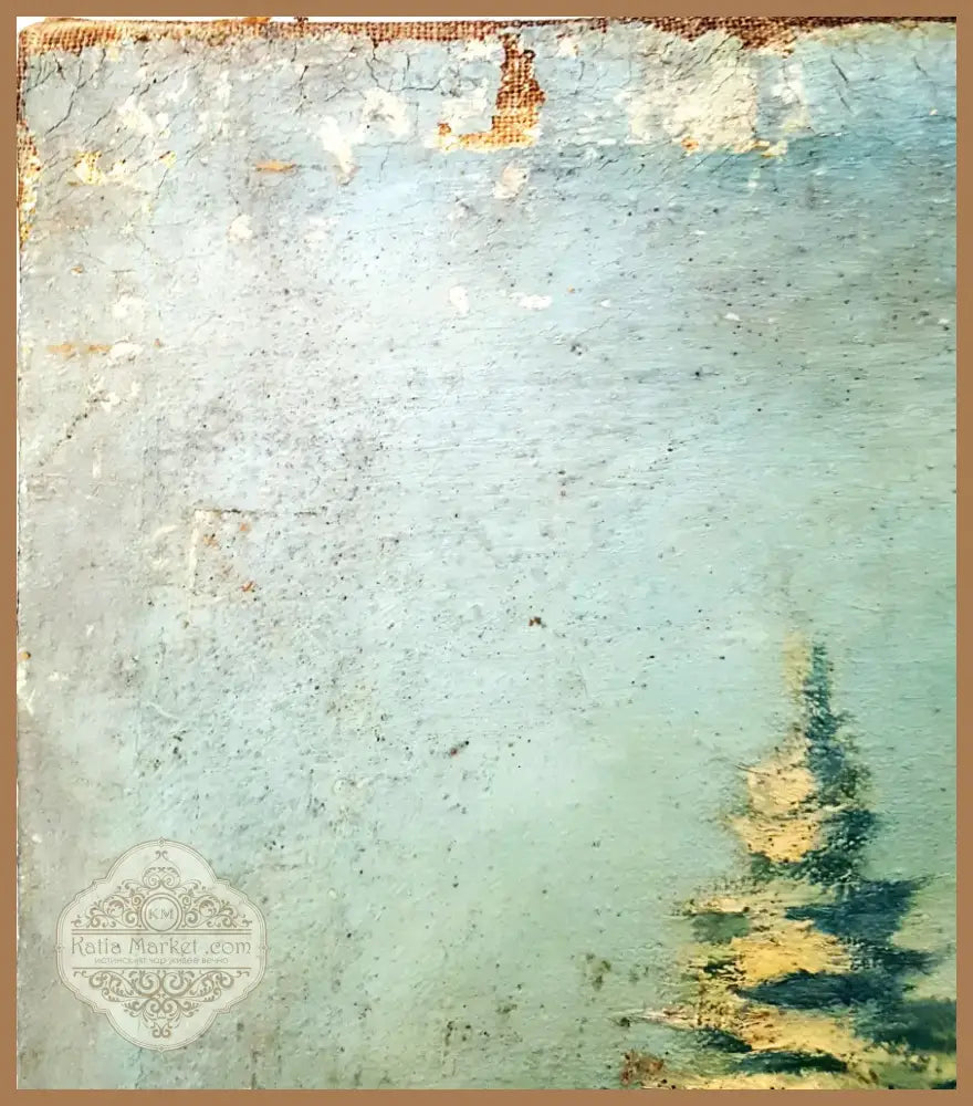 Зимен планински пейзаж, масло от неизвестен автор (1178) - Картина